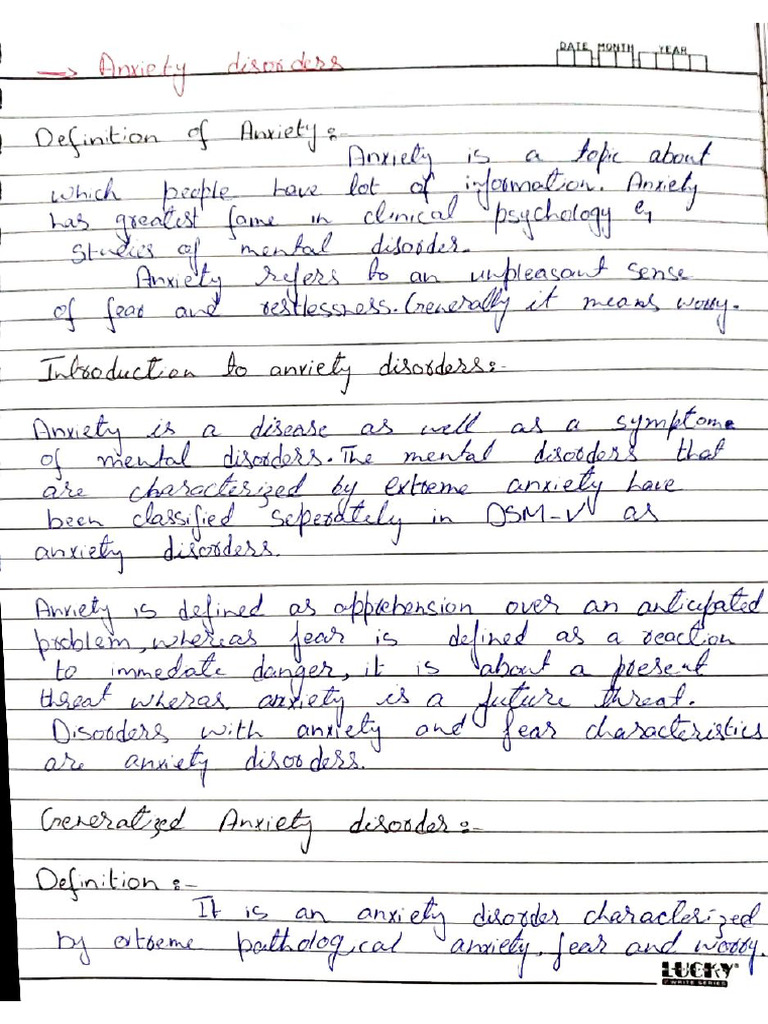 Anxiety Disorders Gad Phobia Panic Attack Pdf