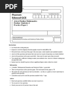 A Level Further Maths Practice Paper 1