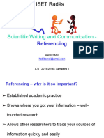 Scientific Communication Master 2015 Referencing
