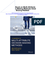 A Handbook On Multi Attribute Decision Making Methods Omid Bozorg Haddad Full Chapter