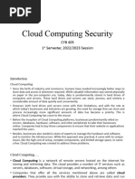 Cloud Computing Security - CYB 405 Lecture - 1