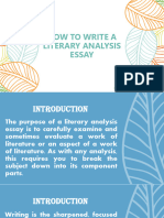 HOW TO WRITE A LITERARY ANALYSIS ESSAY