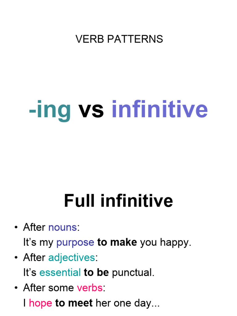 B1 - Unit2 - Verb Patterns | PDF | Verb | Adjective