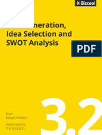 Idea Generation Idea Selection and SWOT Analysis