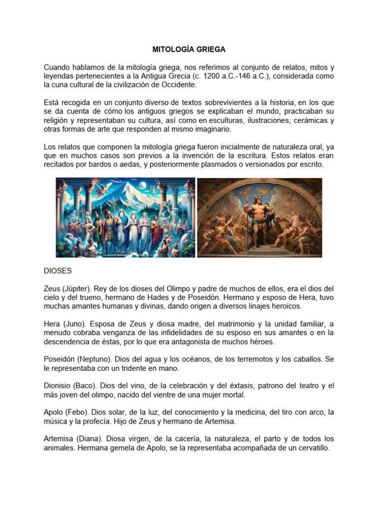 Dioses y Héroes de la Mitología Griega | PDF | Minotauro | Doce olímpicos