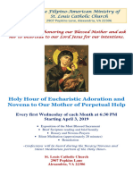 Flyer Holy Hour and Perpetual Help Novena 2019