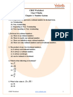 Class 9 Maths Number System Worksheets