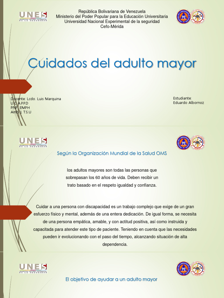 Cuidados y Actividades para Adultos Mayores | PDF | Invalidez | Adultos