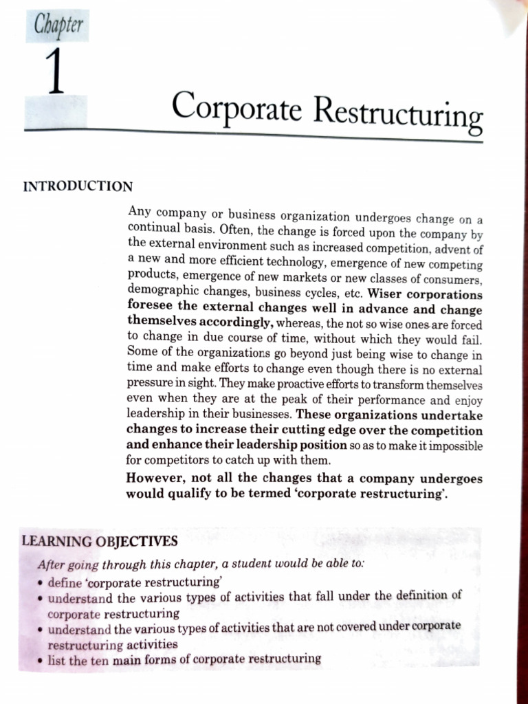 Unit 1 Corporate Restructuring PT 1 | PDF | Consolidation (Business ...