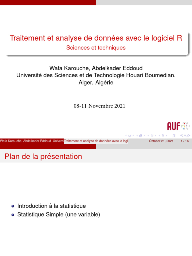 Analyse de données avec R | PDF | Statistiques | Indicateur de dispersion