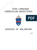 Spanish Language Curriculum Objectives 2016-2017 For Diocesan Website