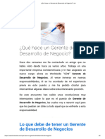 ¿Qué Hace Un Gerente de Desarrollo de Negocio - MB