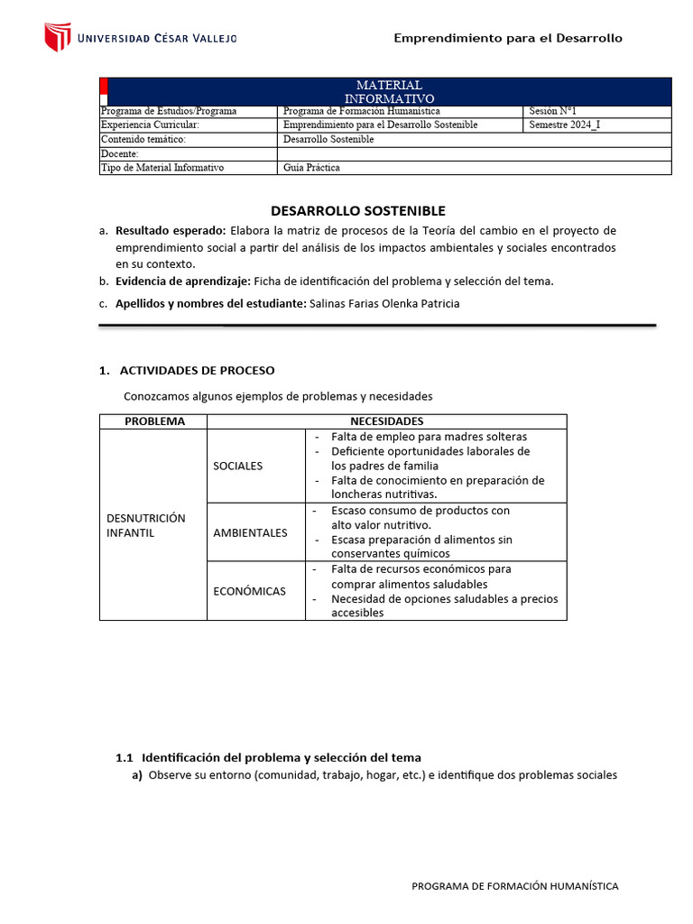 Emprendimiento Social y Desarrollo Sostenible | PDF | Iniciativa ...