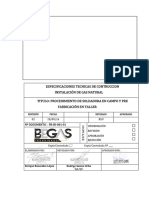 Procedimiento de Soldadura en Campo y Pre Fabricación en Taller.