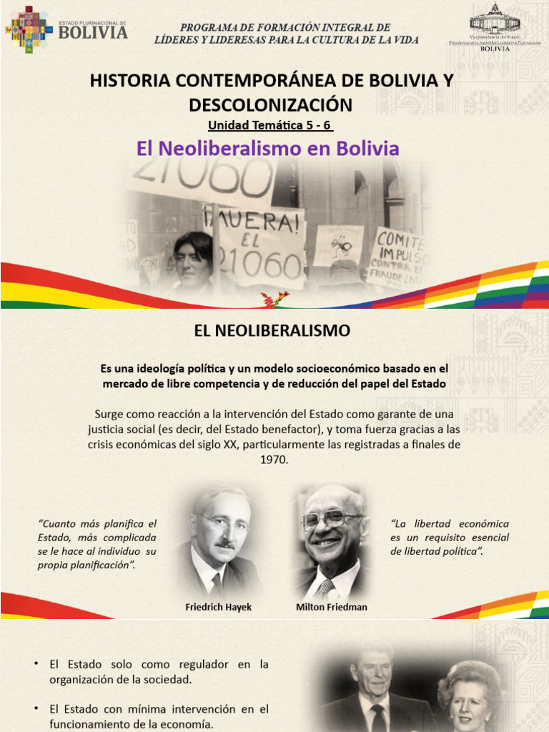 Neoliberlismo en Bolivia | PDF | Neoliberalismo | Estado (política)