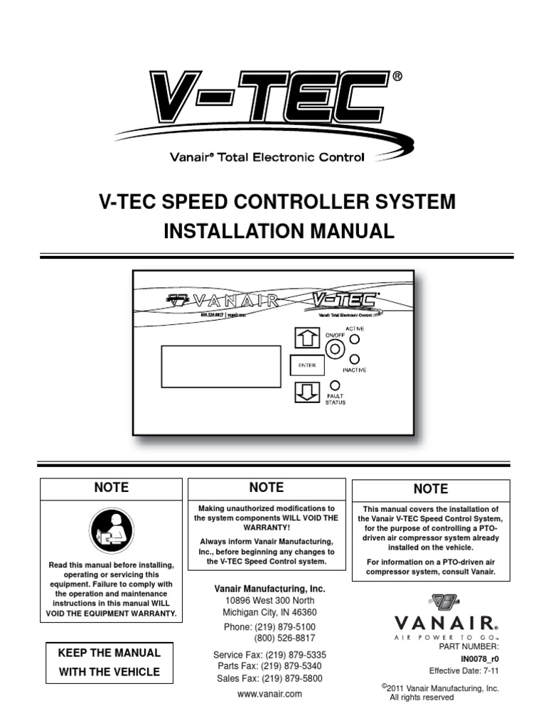 V-Tec Installation Manual IN0078 - r0 | PDF | Manufactured Goods