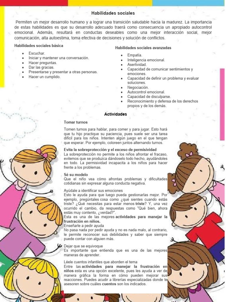 Habilidades Sociales en Niños | PDF | Las emociones | Ciencia cognitiva