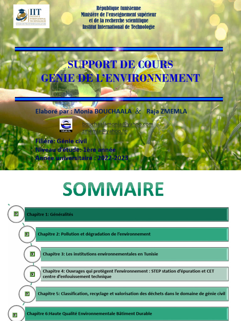 Cours sur le Génie de l'Environnement | PDF | Environnement naturel ...