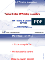 1.0 Typical Duties of Welding Inspectors