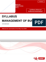 CAPE Management of Business Syllabus - Rev Oct 2022
