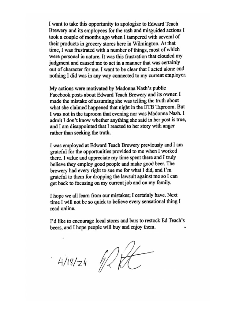 EVP Apology Statement | PDF