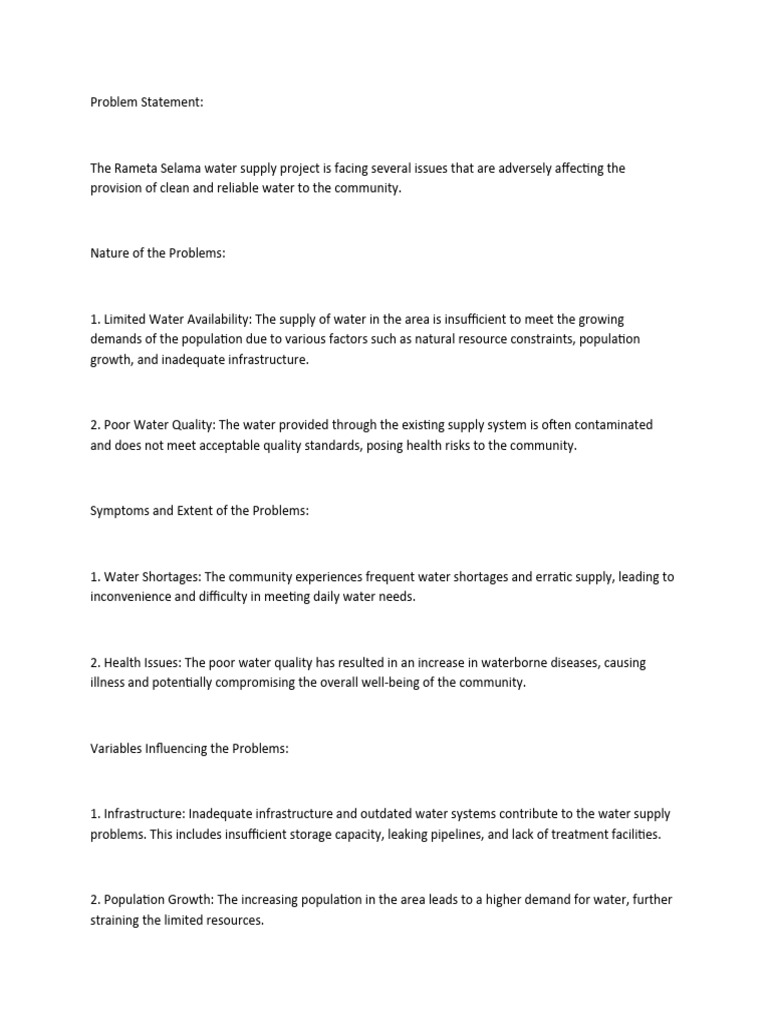 Problem Stateme-WPS Office | PDF | Water Scarcity | Water Resources