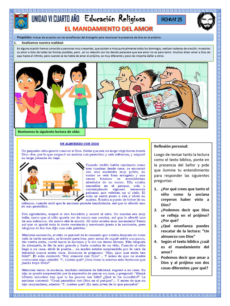 Ficha 25 4to Unidad VI | PDF | Amor | Dios