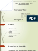 Energia livre de Gibbs.