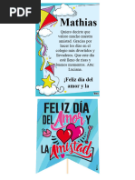 TARJETA AMOR Y AMISTAD NIÑOS