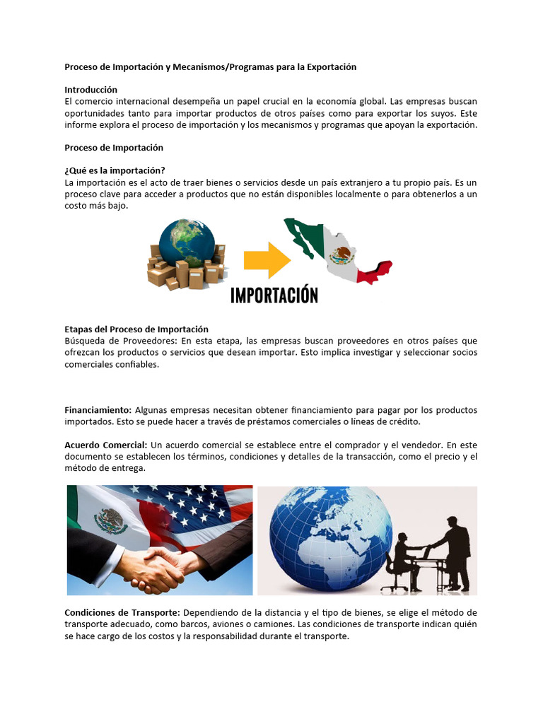 Proceso de Importación y Exportación | PDF | Business | Comercio