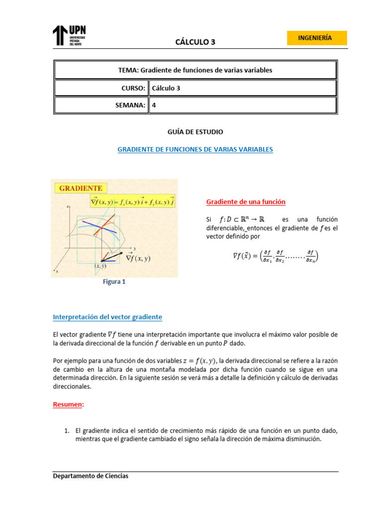 Gradiente y Derivada Direccional en Cálculo 3 | PDF | Degradado | Derivado