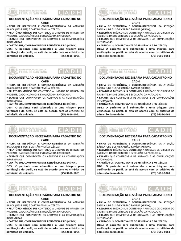 Documentação Necessária para Cadastro No Cadh | PDF | Remédio | Sistema ...