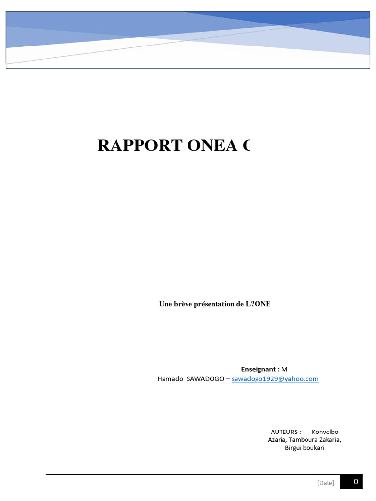 Rapport sur l'assainissement autonome à l'ONEA | PDF | Fosse septique ...