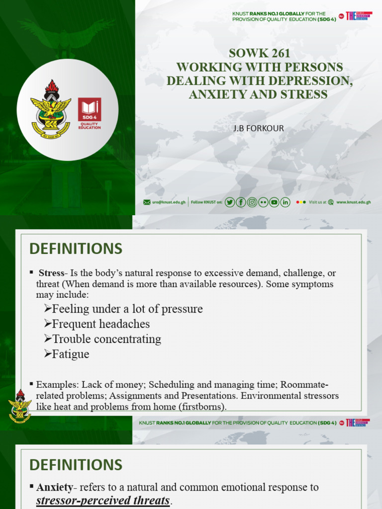Managing Stress, Anxiety, and Depression | PDF | Anxiety | Stress (Biology)