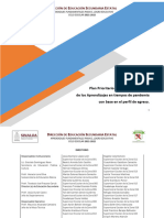 Plan Prioritario para La Recuperación de Los Aprendizajes en Tiempos de Pandemia Con Base en El Perfil de Egreso