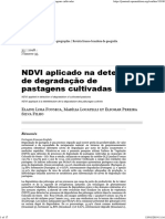 Artigo - Ndvi, Aplicação Na Detecção de Degradação de Pastagens Cultivadas