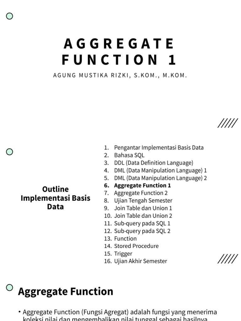Aggregate Function 1 | PDF