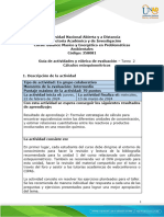 Guia de actividades y Rúbrica de evaluación - Unidad 1 - Tarea 2 - Cálculos estequiométricos