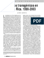 Cultivos Transgénicos en Costa Rica de 1990-2003