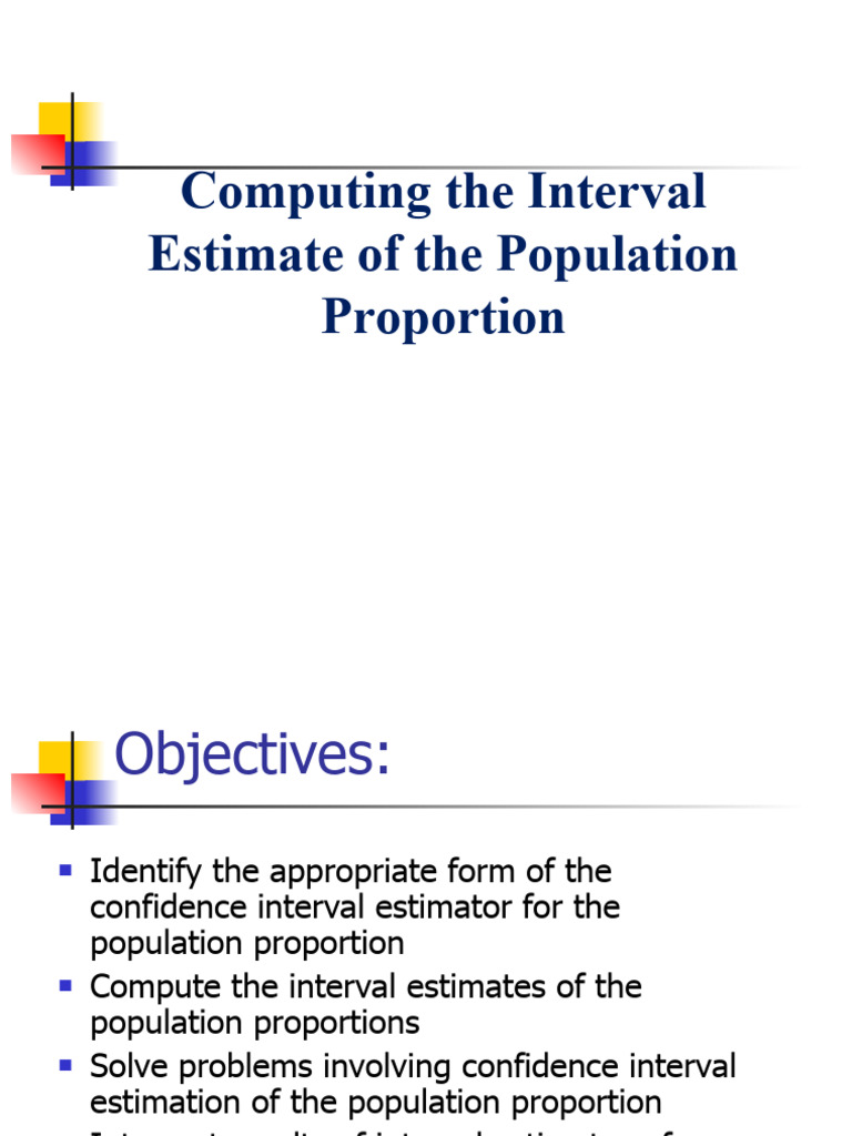 11stat Interval Estimate For The Population Proportion P | PDF ...