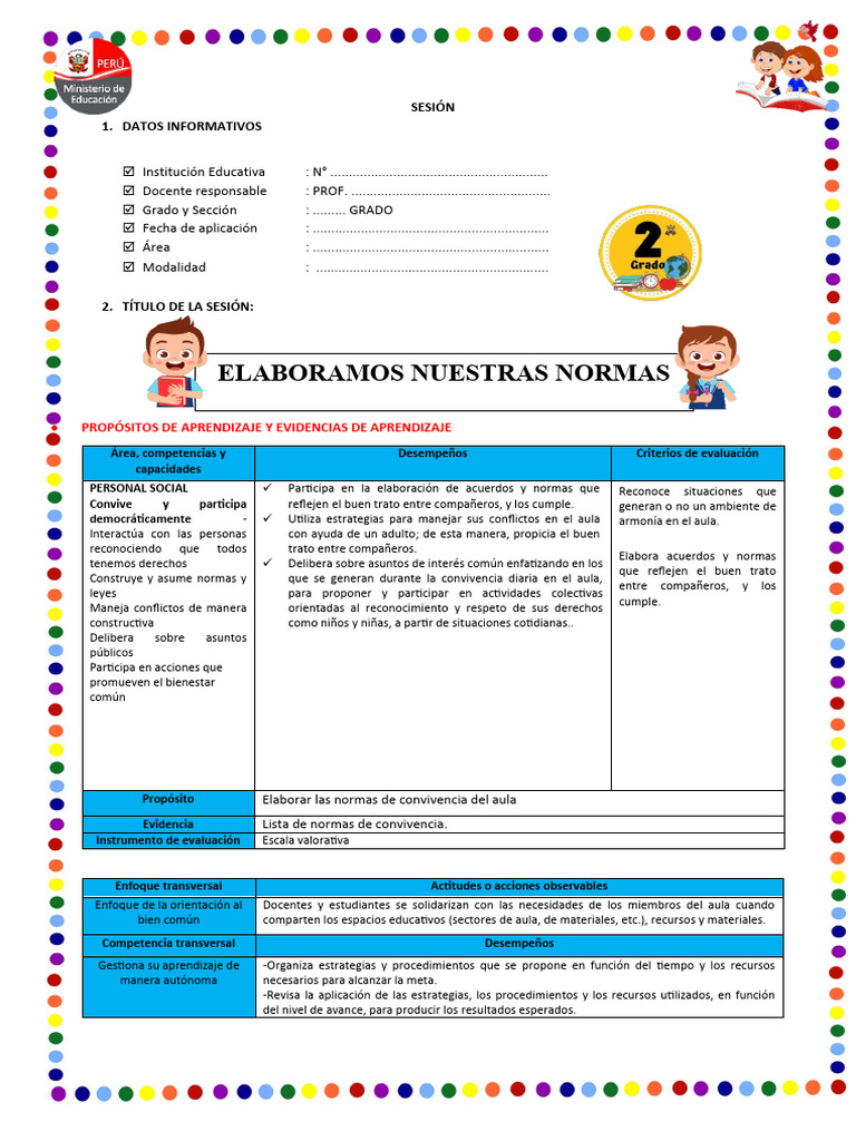 Normas de Convivencia en el Aula | PDF | Evaluación | Salón de clases