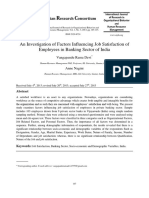 An Investigation of Factor Influencing Job Satisfaction of Employees in Banking Sector of India