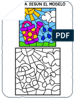 Coloremos Segun El Modelo Con Motivos de Primavera