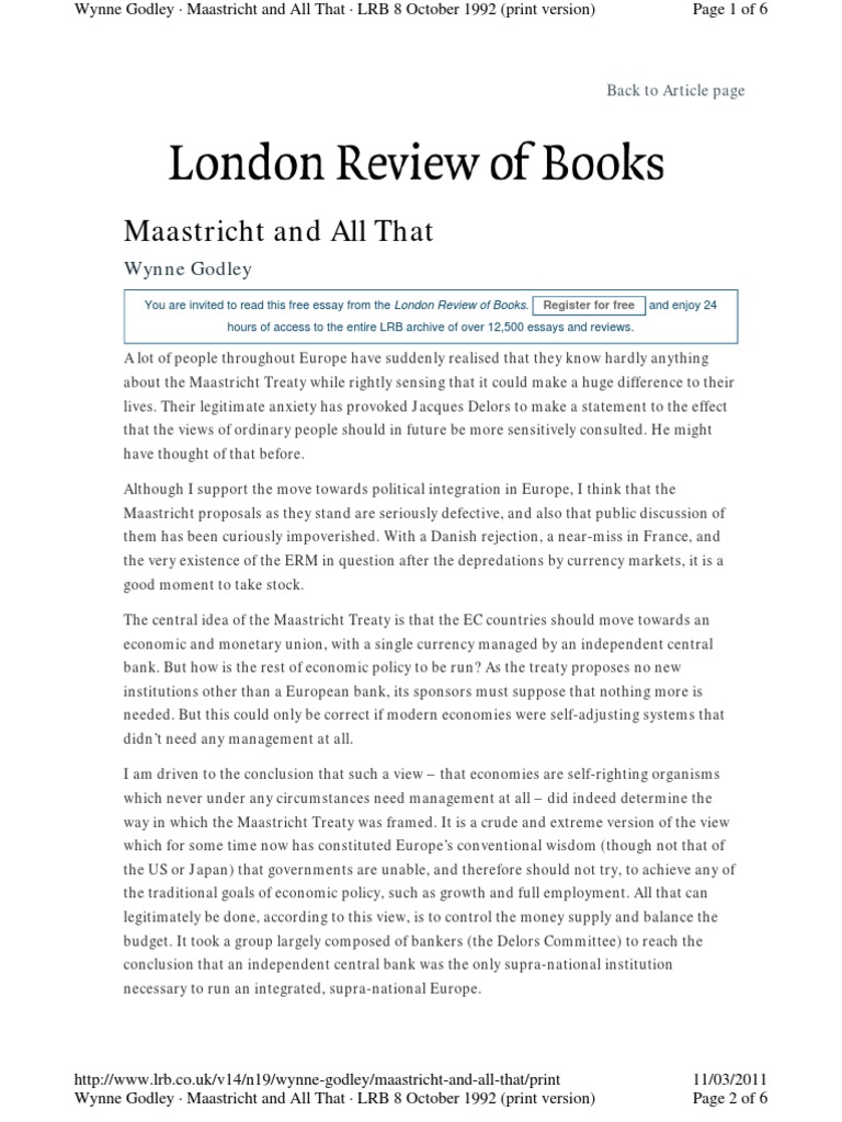 Maastricht essays image