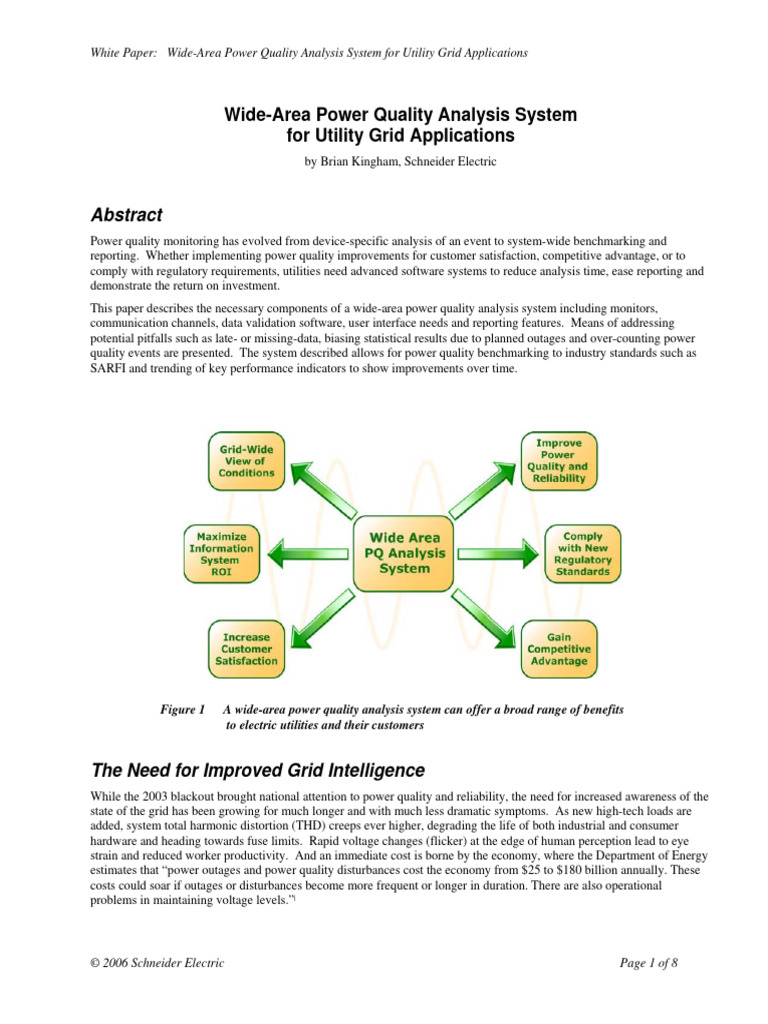 Wide-Area Power Quality Analysis System | PDF | Electrical Grid ...