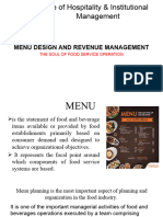Week 1 2 Menu Design Revenue Management