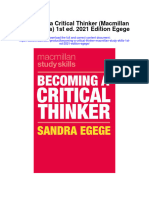 Download Becoming A Critical Thinker Macmillan Study Skills 1St Ed 2021 Edition Egege full chapter