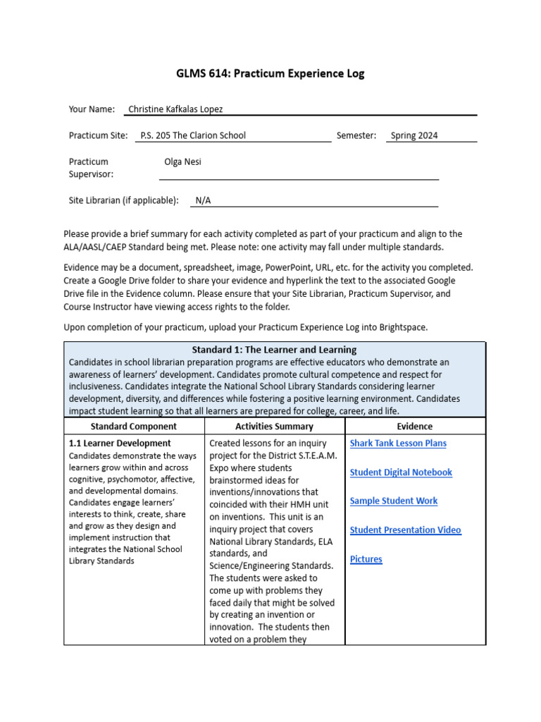 Lopez Glms 614 Practicum Manual Library Media | PDF | Educational ...