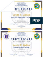 Certificate of Recognition Midterm