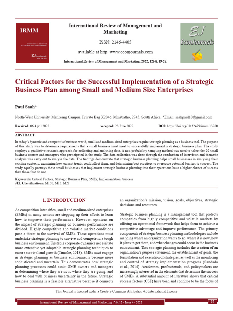 Critical Factors For The Successful Implementation | PDF | Mergers And ...